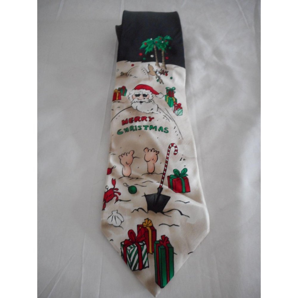 Santa on the Beach 100% silk  Tie necktie Tie Tale